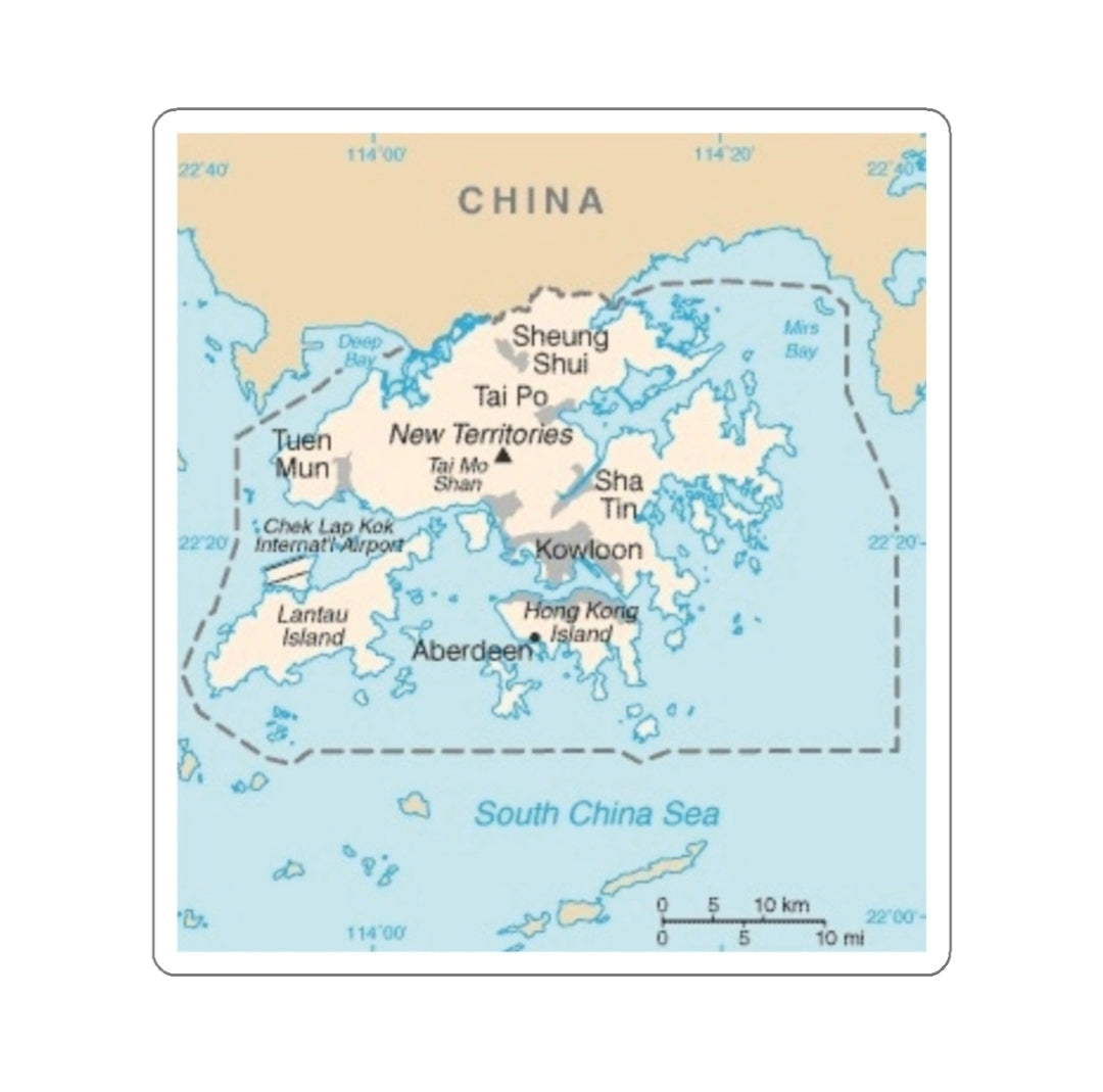 Hong Kong Map - Decal