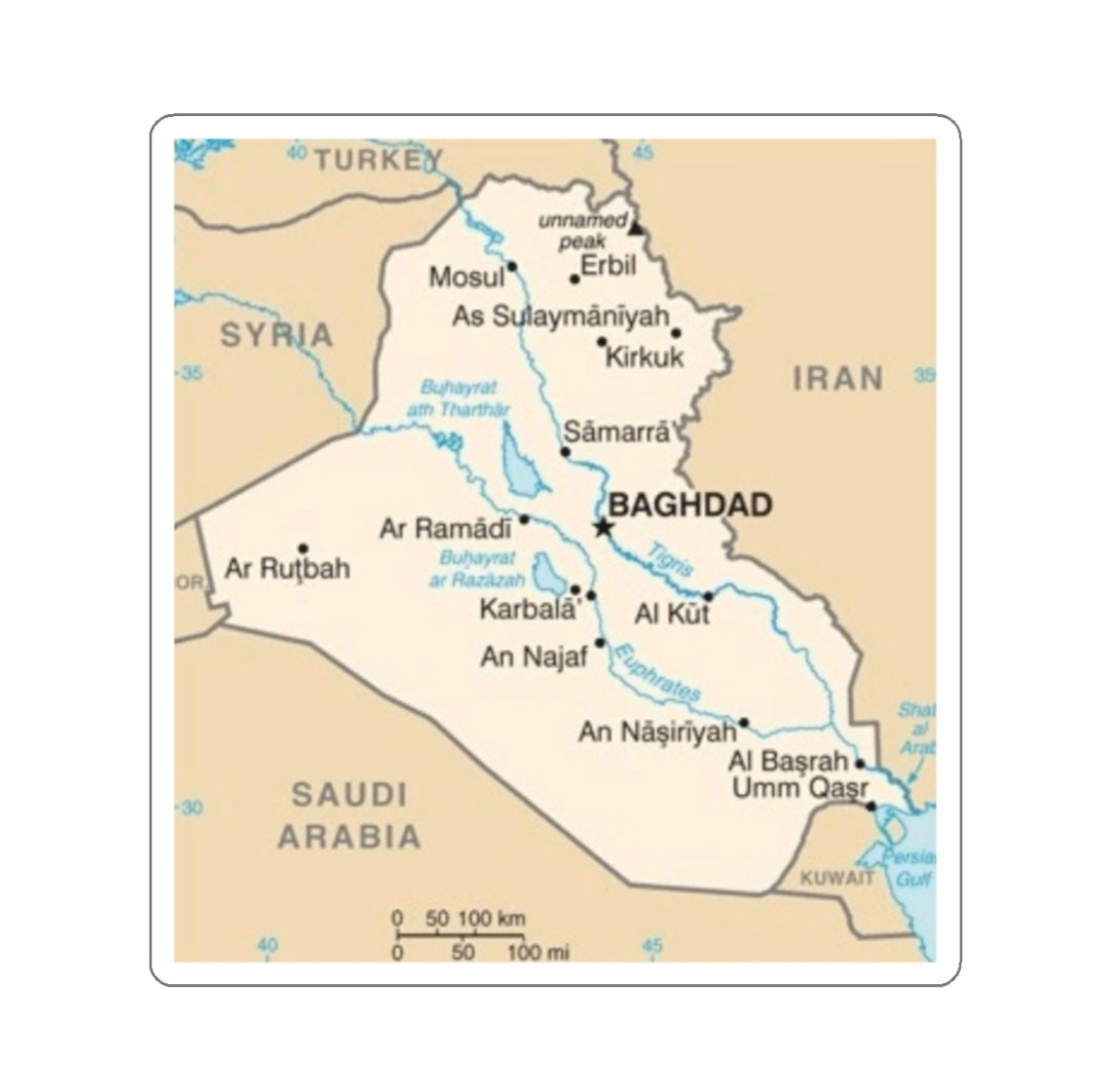 Iraq Map - Decal