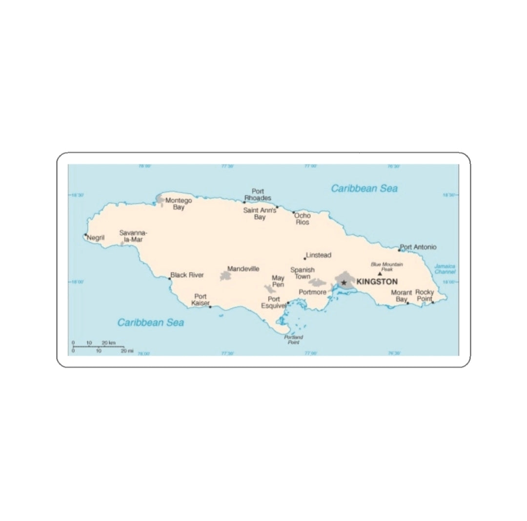 Jamaica Map - Decal