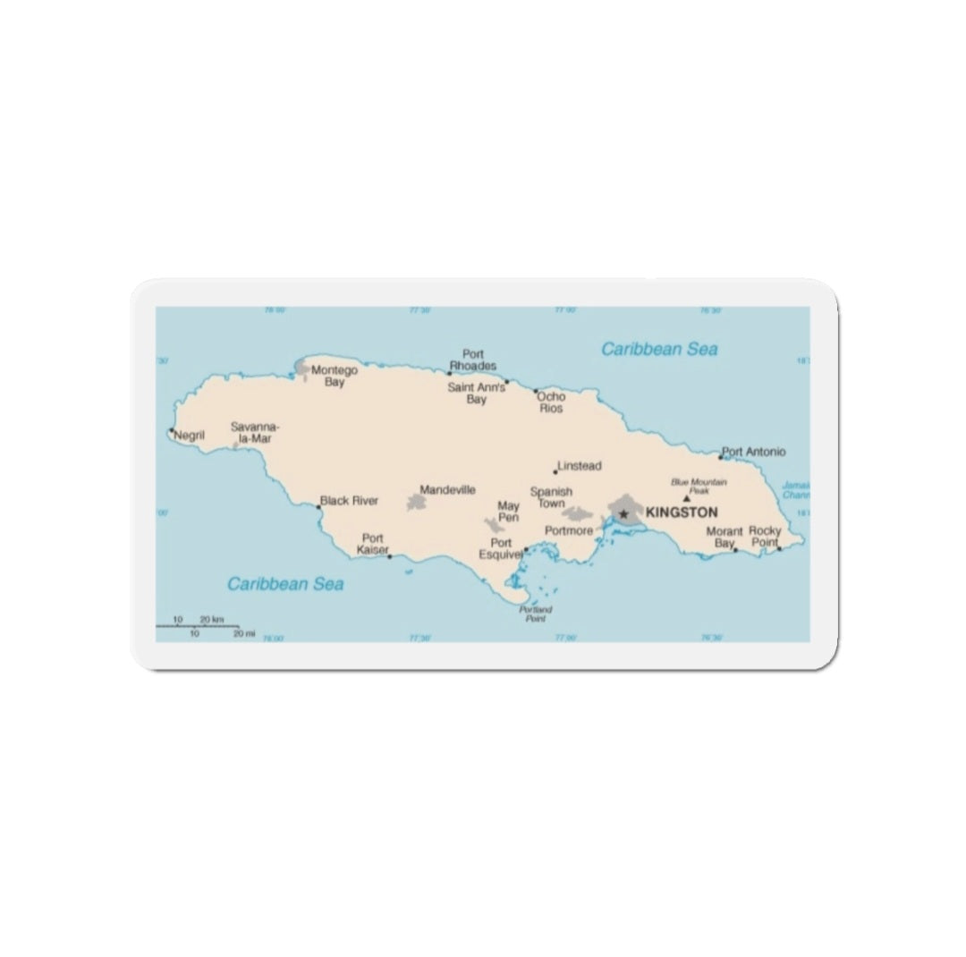 Jamaica Map - Magnet