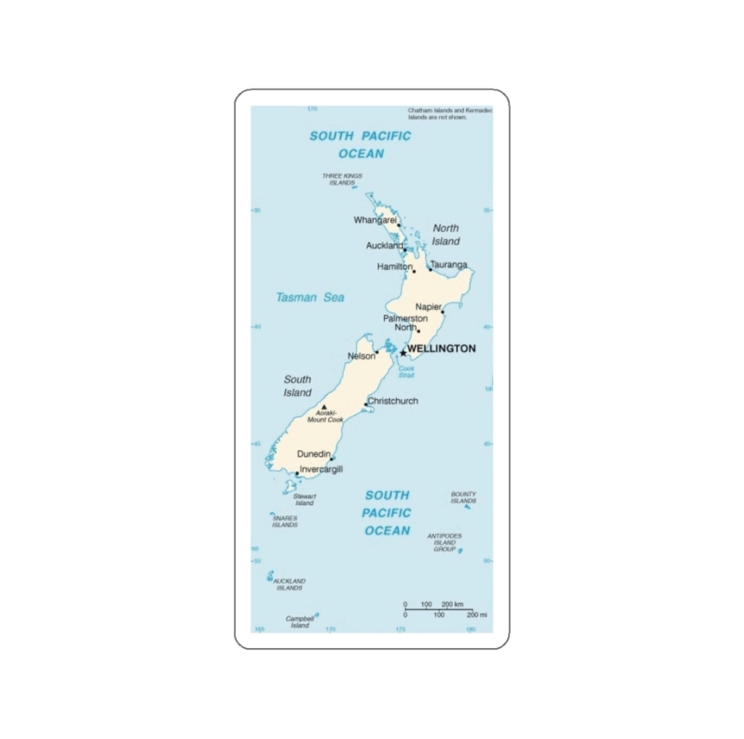 New Zealand Map - Decal