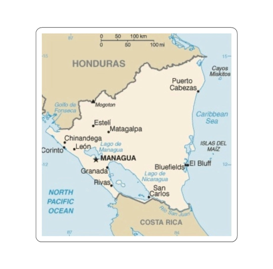 Nicaragua Map - Decal