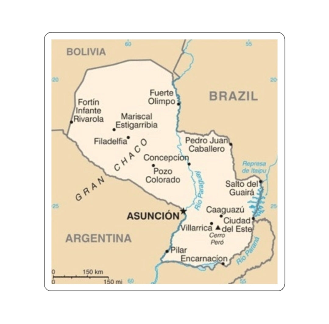 Paraguay Map - Decal