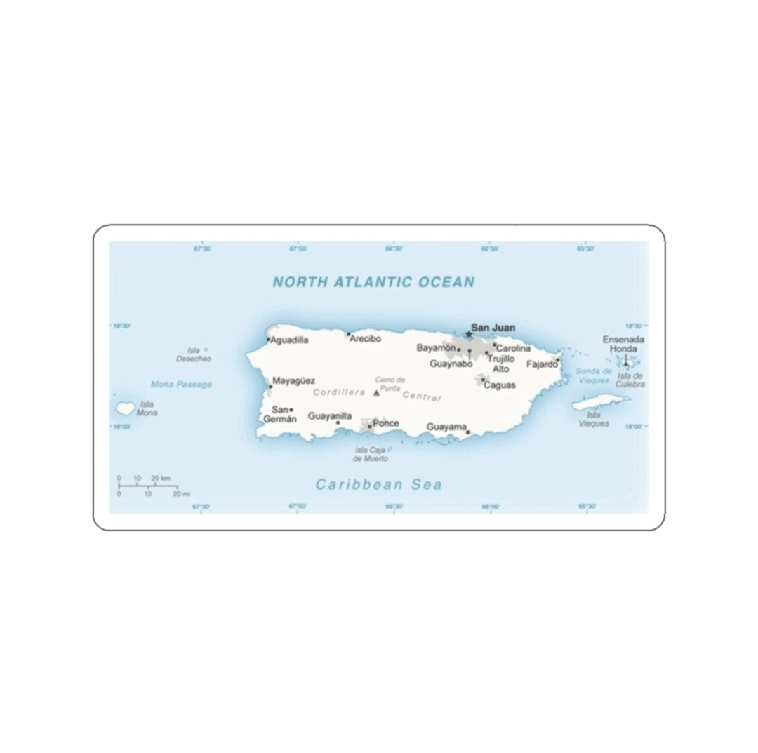 Puerto Rico Map - Decal