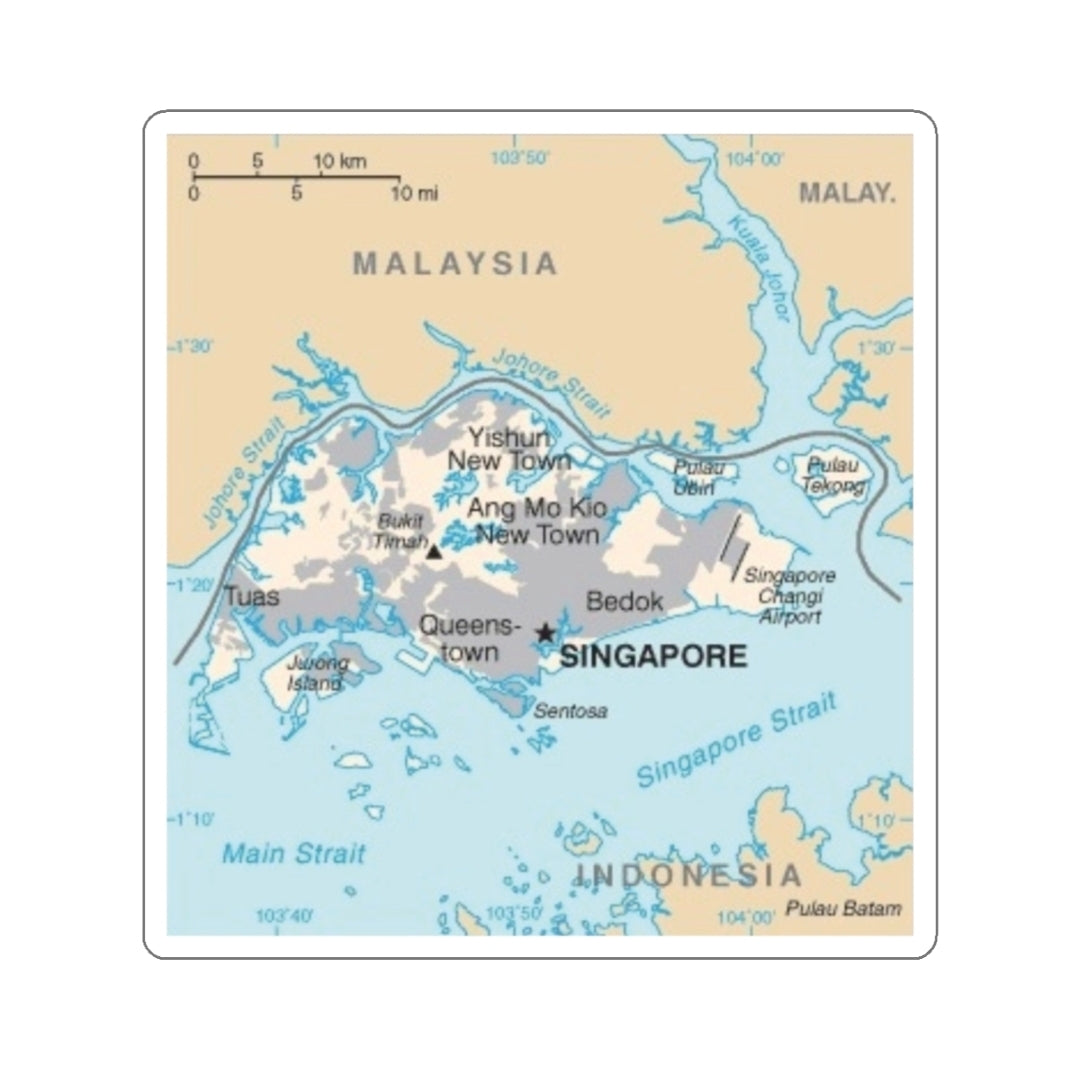 Singapore Map - Decal