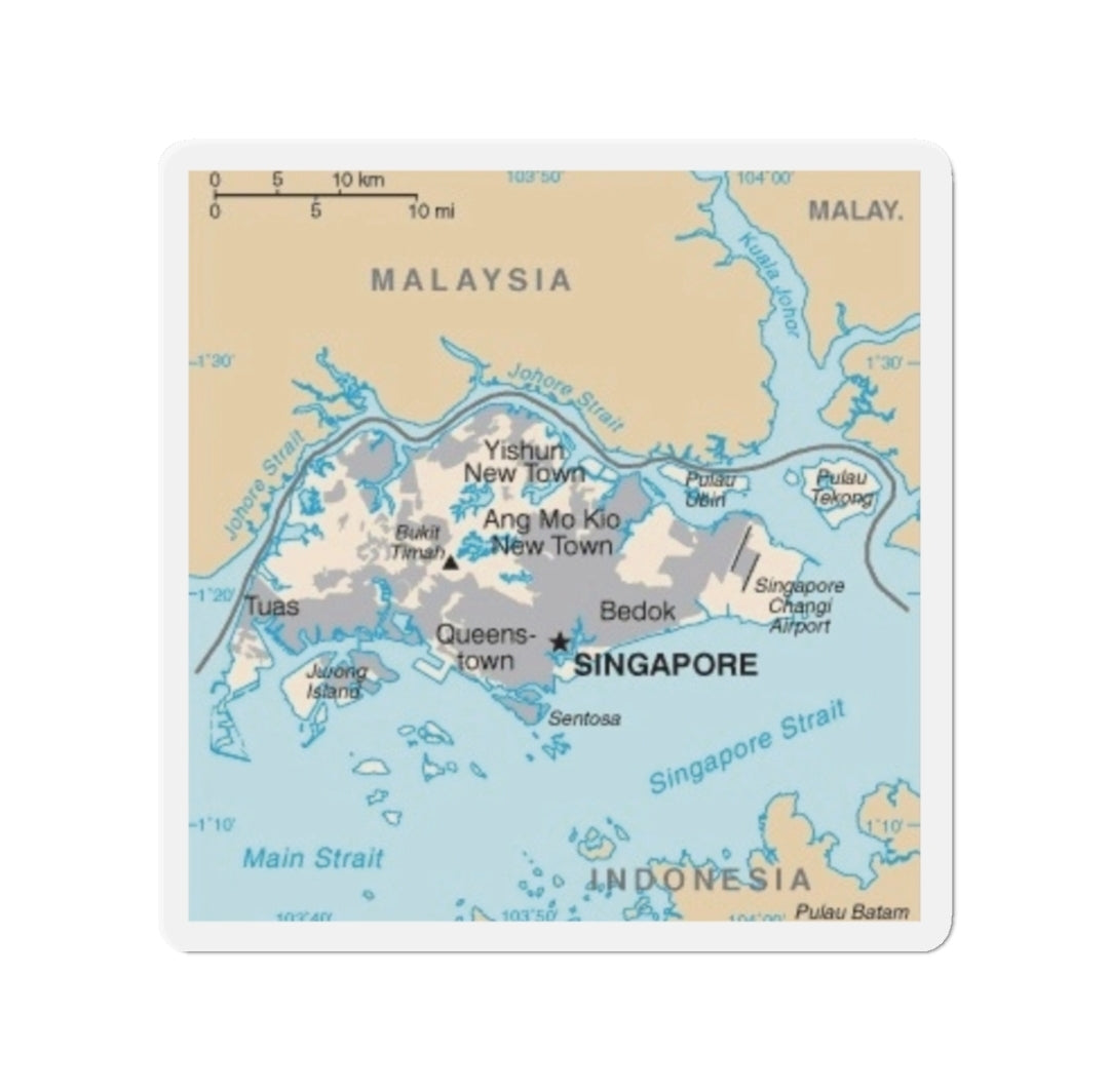 Singapore Map - Magnet