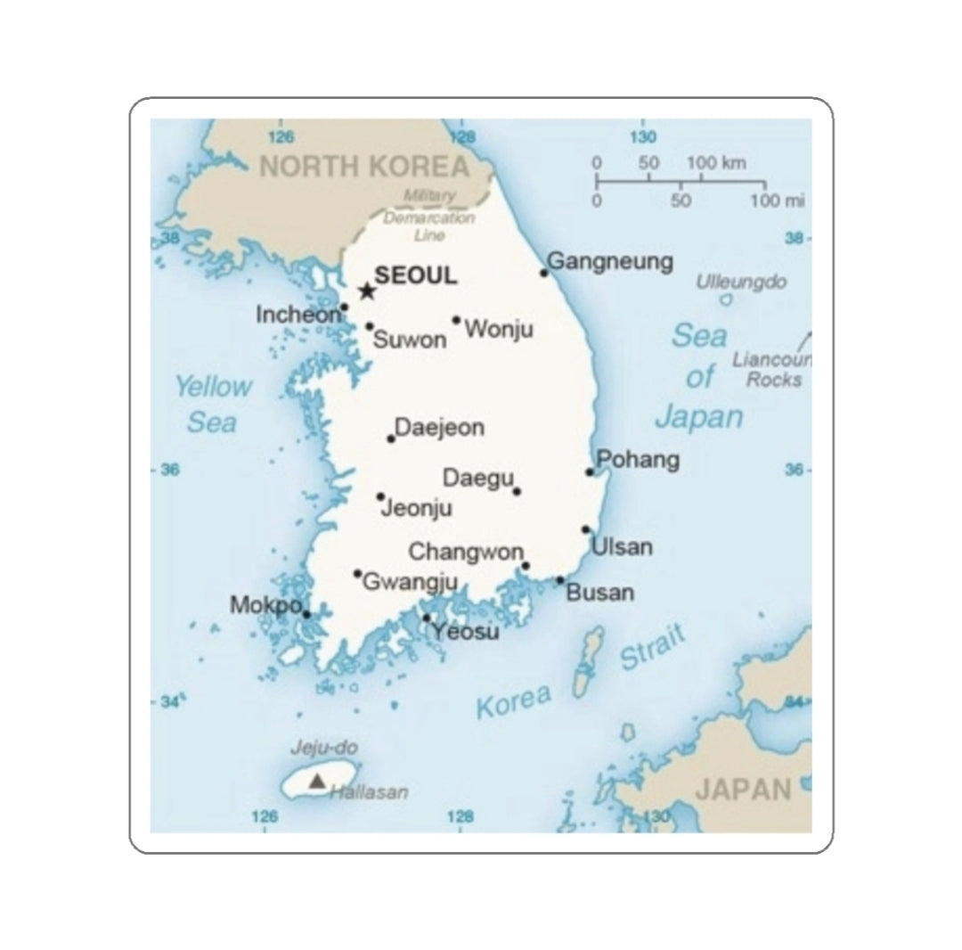 South Korea Map - Decal