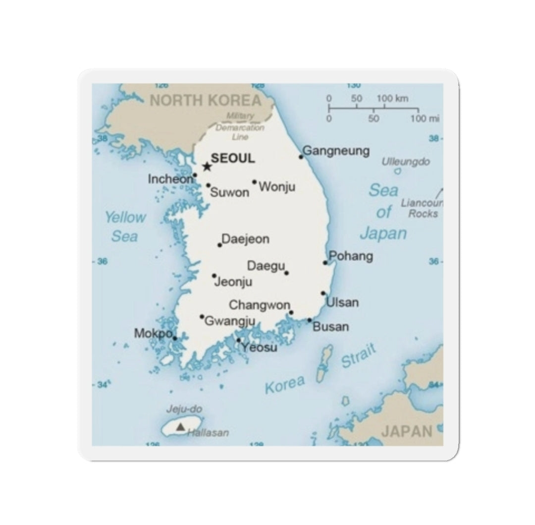 South Korea Map - Magnet