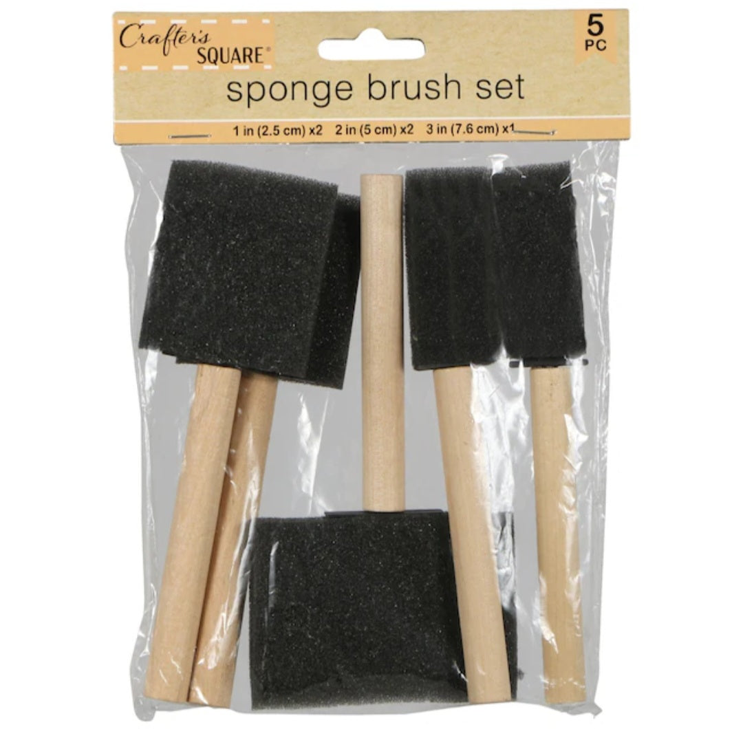 Sponge Paint Brush Set - 5 Piece