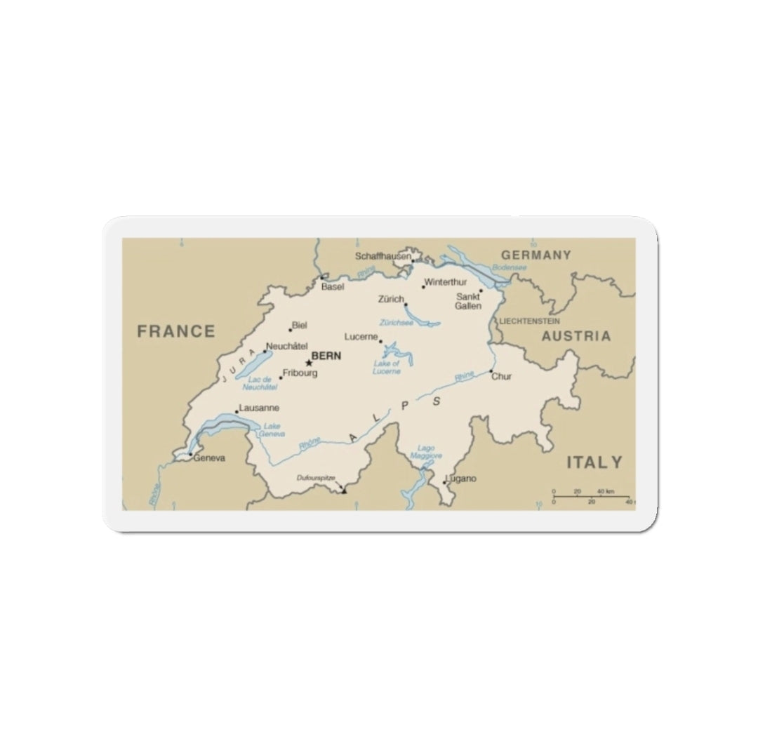 Switzerland Map - Magnet