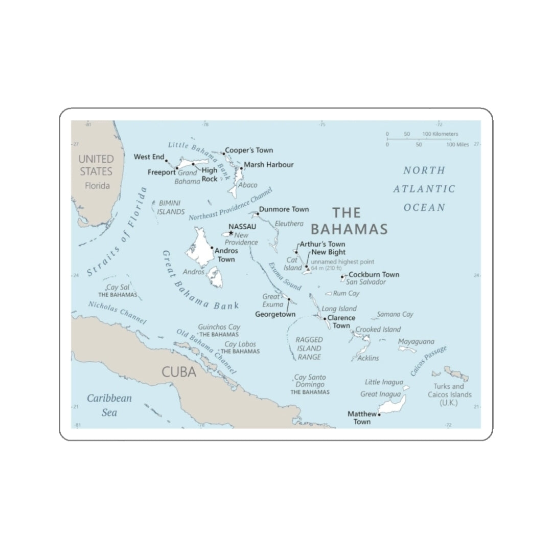 The Bahamas Map - Decal