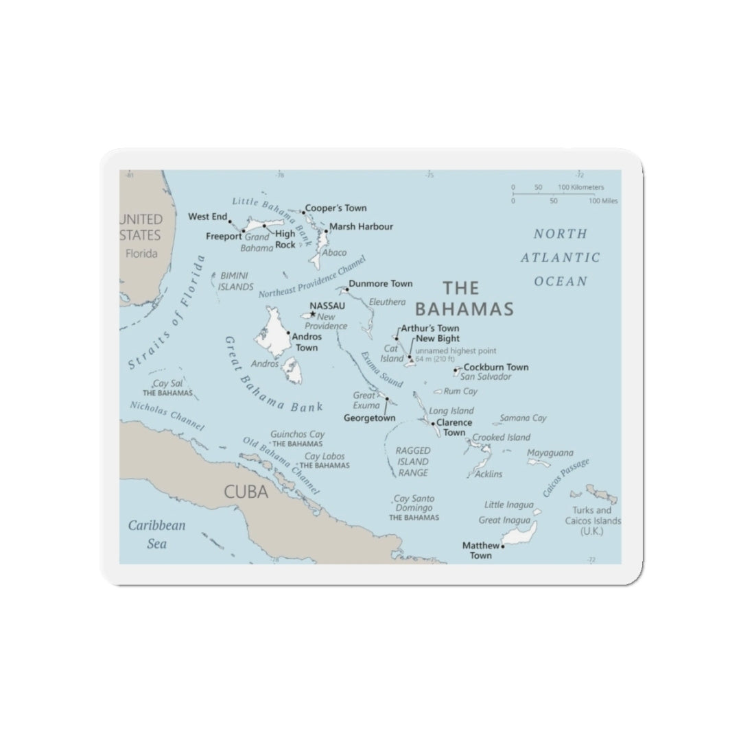 The Bahamas Map - Magnet