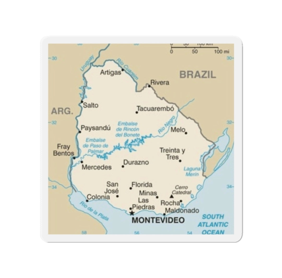 Uruguay Map - Magnet