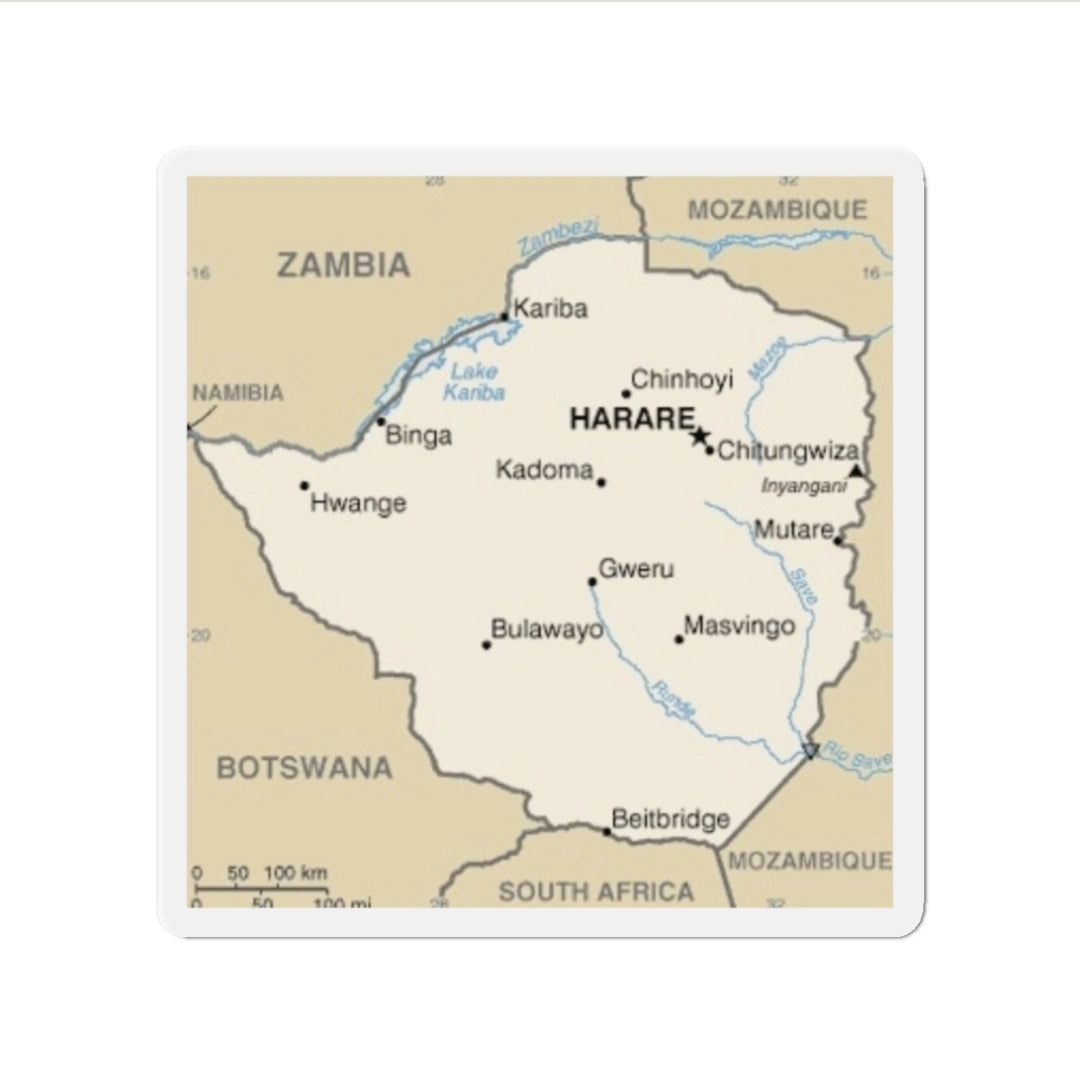 Zimbabwe Map - Magnet