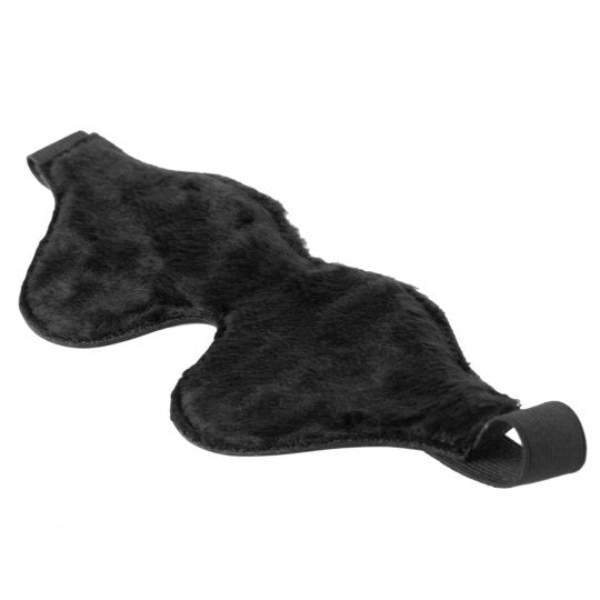 Leather Fleece Lined Blindfold - Black